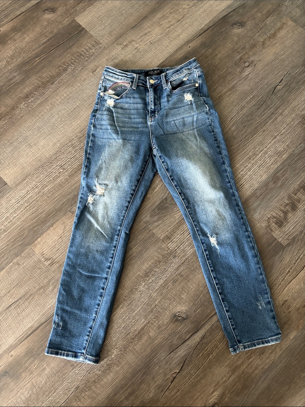 Judy Blue Size 5/27 Distressed Rainbow Jeans